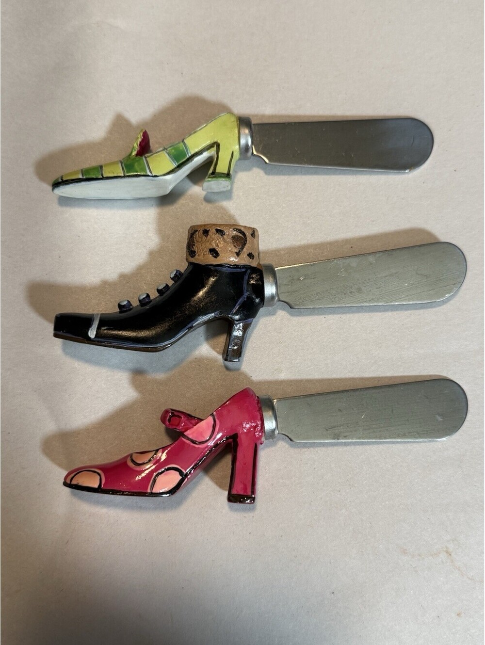 Whimsical Ladies Shoes Boots Butter Cheese Spreader Set Of 3 (B8)